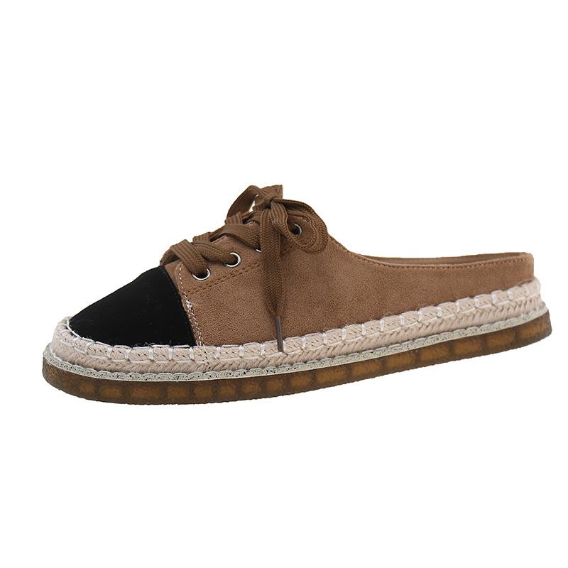 Flat-bottomed Bag Head Half Slippers Women's Summer Wear 2025 New Retro Versatile One-pedal Lazy Cool Slippers Fisherman Shoes