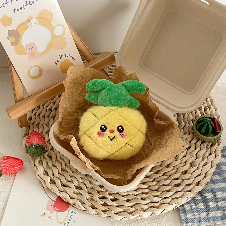 Watermelon Cherry Mini Fruit Plush Doll Keyring Girls Gifts Bag Decor Pendant