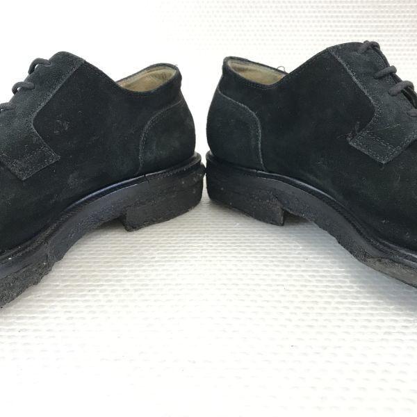 LARIO Crepe Sole Suede Leather Desert Boots [Italy/7/25.5-26.0/Black] Dress Shoes(USED)