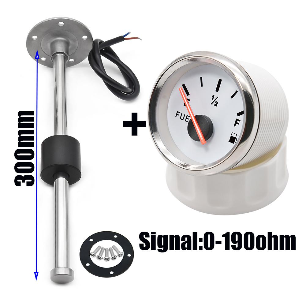 52MM Fuel Level Gauge with Fuel Level Sensor 100MM 125MM 150MM 200MM 250MM 400MM 0-190ohm Oil Liquid Tank Fuel Level Indicator