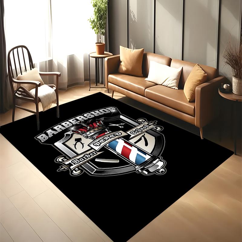 

15 Size Barber shop retro signage Area Rug Large Carpet Rug for Living Room Bedroom Kitchen Bathroom Bedside Play Anti-slip Mat 40x60cm