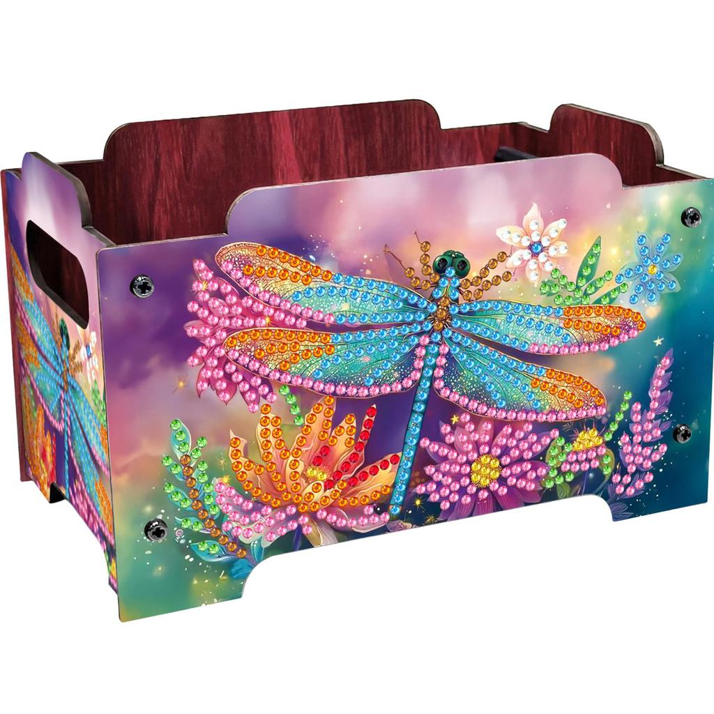 DIY Diamond Painting Crystal Mosaic Storage Container Wooden Crystal Storage Handbag Kit Handmade Storage Clutch for Home Decor