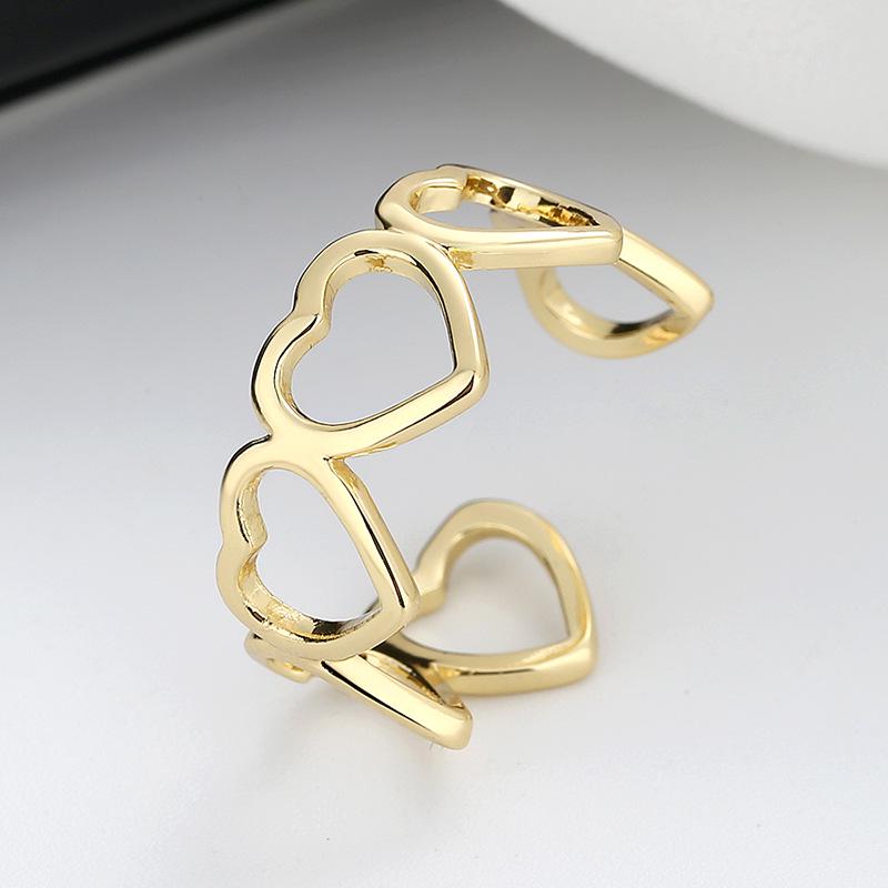

Trendy Hollow Heart Ring - Fashionable Simple Design for Women, Open Index Finger Style Adjustable платиновый