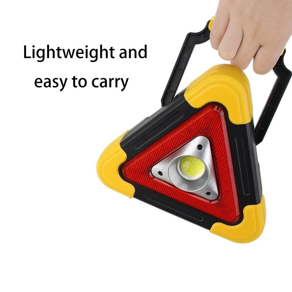 4 Modes Breakdown Alarm Lamp 2-IN-1 Triangle Warning Sign Portable Flashing Light on Hand Outdoor
