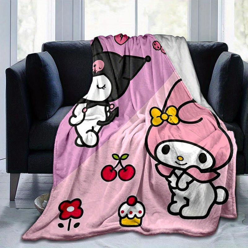 1pc. Cute Sanrio Kuromi & My Melody Print Blanket - Perfect for Home, Office, Outdoor Use, Gift Idea, Suitable for All Seasonsz041779