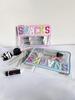 Embroidered PVC Transparent Travel Set: Cosmetics, Toiletries, Towel, File Storage Bag