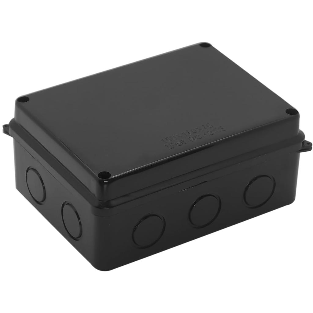 Project Box IP65 Waterproof Dustproof Junction Boxes ABS Plastic DIY Electronic Case, Indoor & Outdoor Electrical Box Power Cord Enclosure Black