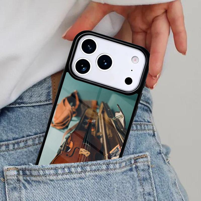 Musical Violin Guitar Phone Case for iPhone 17ProMax 12 13 14 15 16e 17 Pro Max Plus Air Cover