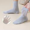 Men's Summer and Spring Mid-calf Socks, Pure Cotton Anti-odor Summer Mesh Breathable and Sweat-absorbing Solid Color Sports Socks