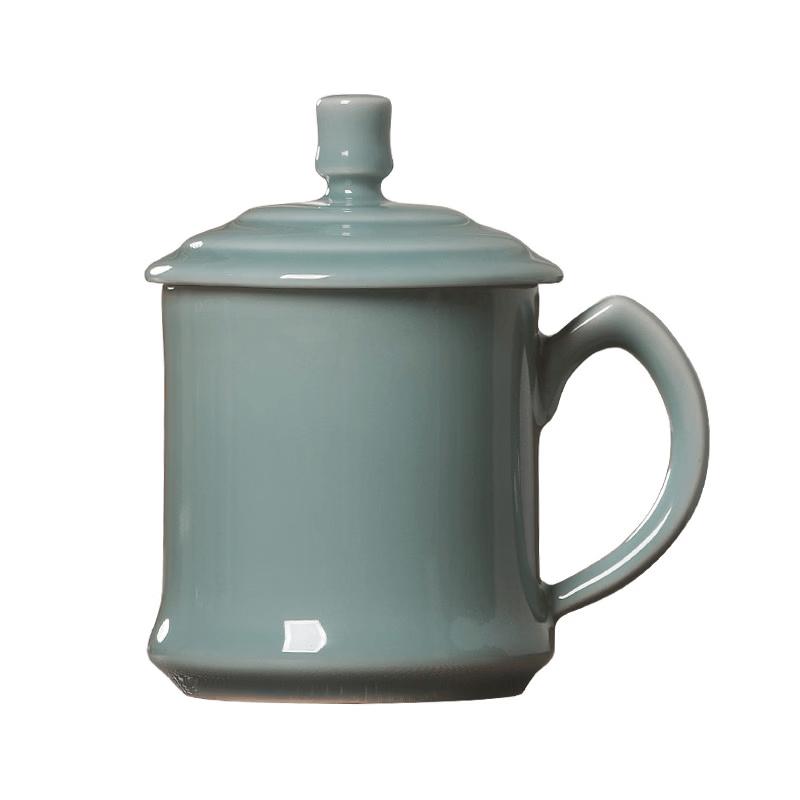 Sanwu Pavilion Celadon New Bamboo Teacup with Lid