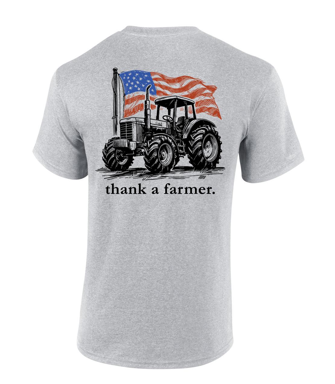 Thank A Farmer American Flag Farm Tractor TShirt 100 Cotton ONeck Short Sleeve Summer Casual Mens Tshirt Streetwear S
