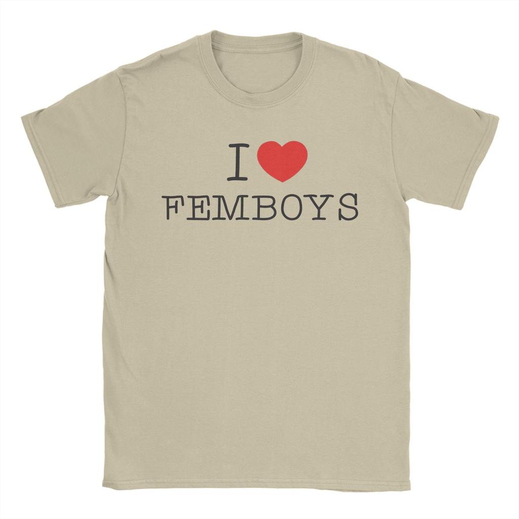 I Love Femboys I Heart Femboys Merch Unisex T Shirts Cotton Tee Graphic Printing  T-shirt Clothing