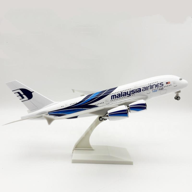 Souvenir Decoration Ornaments Resin 30CM 1:240 Scale A380 Malaysia Airlines Aircraft Plane Display Model Collection Gifts