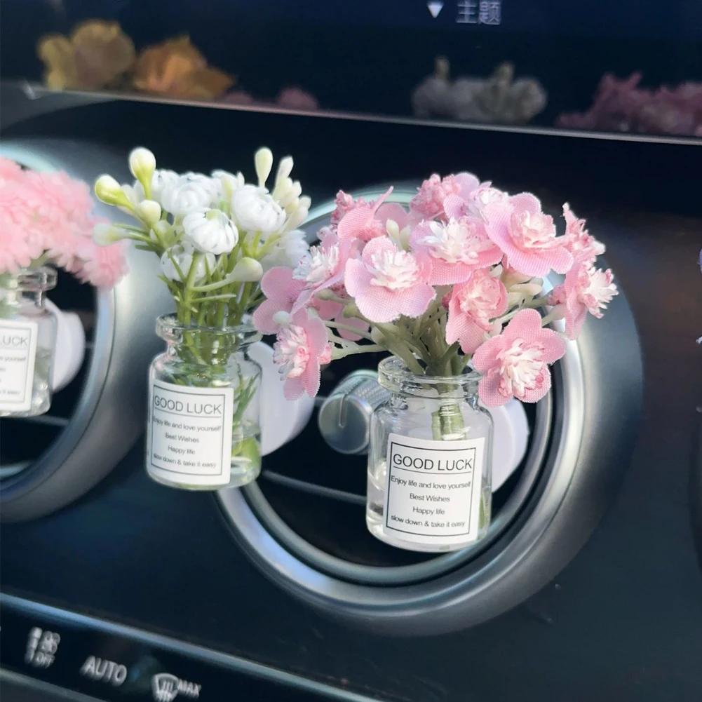 Auto Air Outlet Flower Vase Clips Ornaments Car Center Console Jasmine Vase Glass Ornaments Glass Vase Ornaments For Girls Gifts