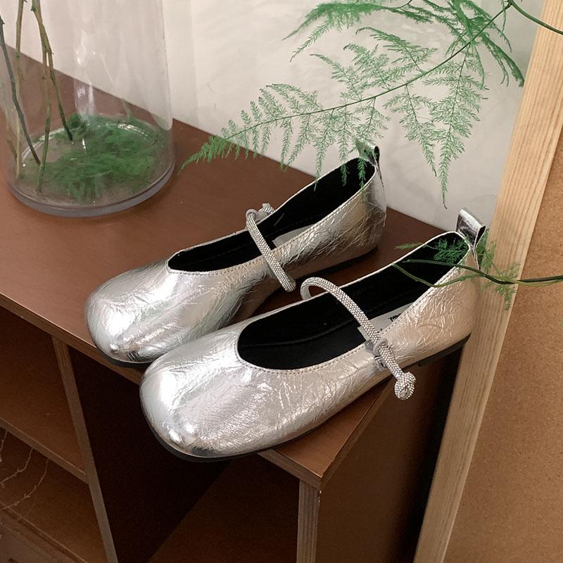 Fashion Fashion Rhinestones Women Mary Janes Flats Shoes Soft Female Square Toe Footwear Shallow Ladies Flats Lolita Shoes