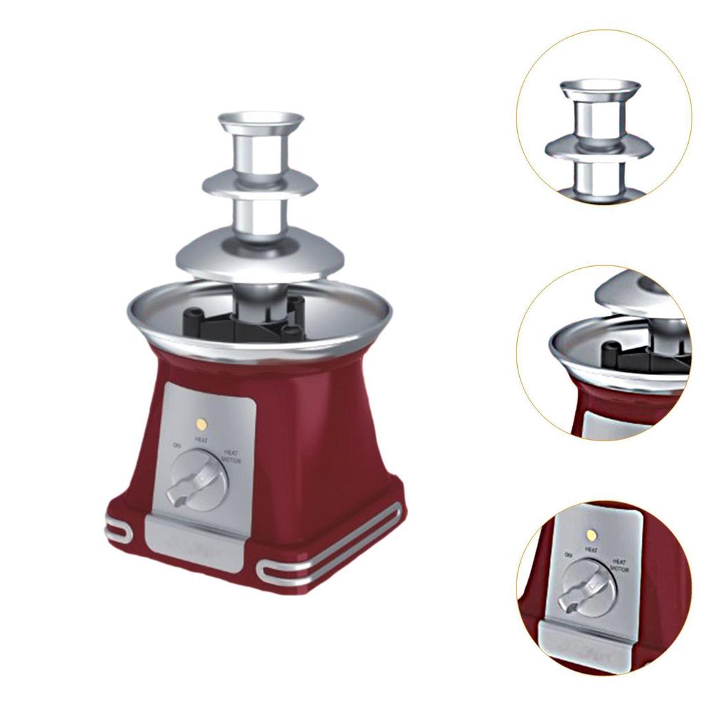 3 Tier Electric Chocolate Fondue,Melts Cheese Candy 9 inch Tall Fountain Machine for