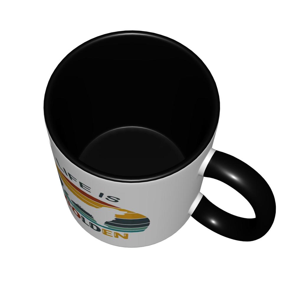 Cute Golden Retriever Life Is Golden Dog Lover Dog Mom Dad Mugs With Black Handle Birthday Coffee Mugs Ceramic Tea Cups 11oz