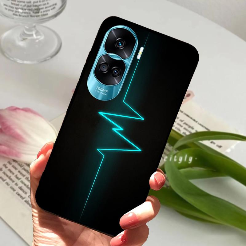 Voor Honor 90 Lite Honor90 Pro 5G Hoesje Siliconen Zacht Geschilderd Zwart Bumper Funda Coque voor HONOR 90 Pro 90Lite Beschermtas