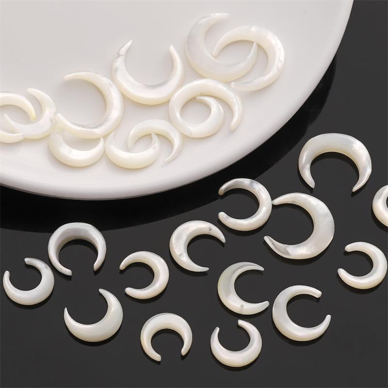 1pc/bag Natural White Shell Crescent Shaped Beads DIY Bracelet Necklace Earrings Jewelry Accessories