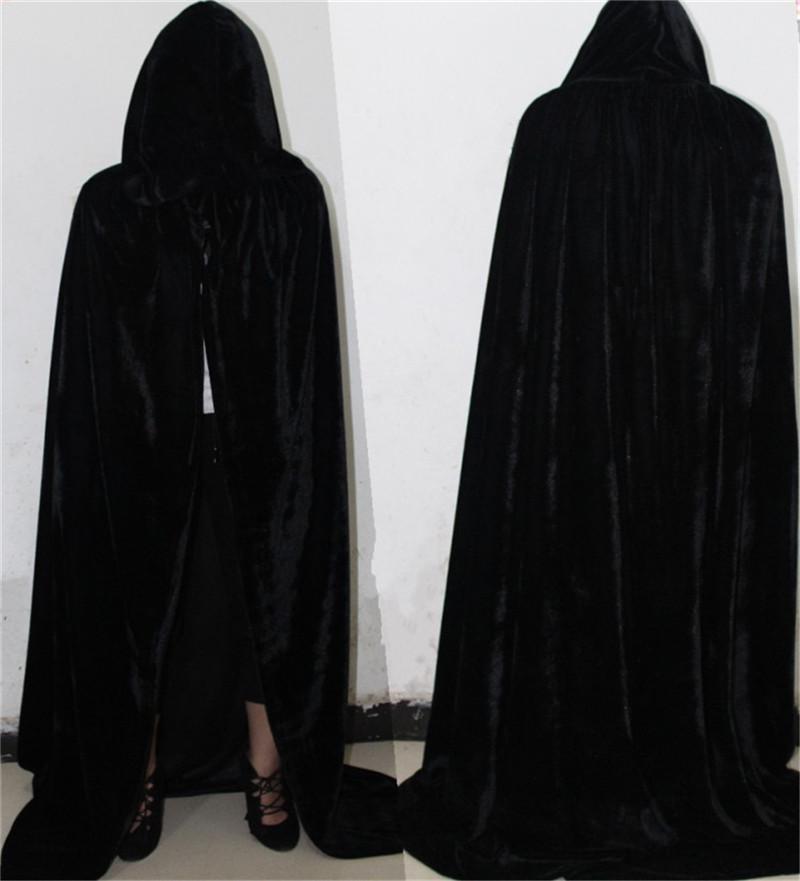 Medieval Velvet Hooded Cloak Wicca Long Robe Halloween Witchcraft Larp Capes US Medieval Velvet Hooded Cloak Wicca Long Robe Halloween Witchcraft Larp Capes US