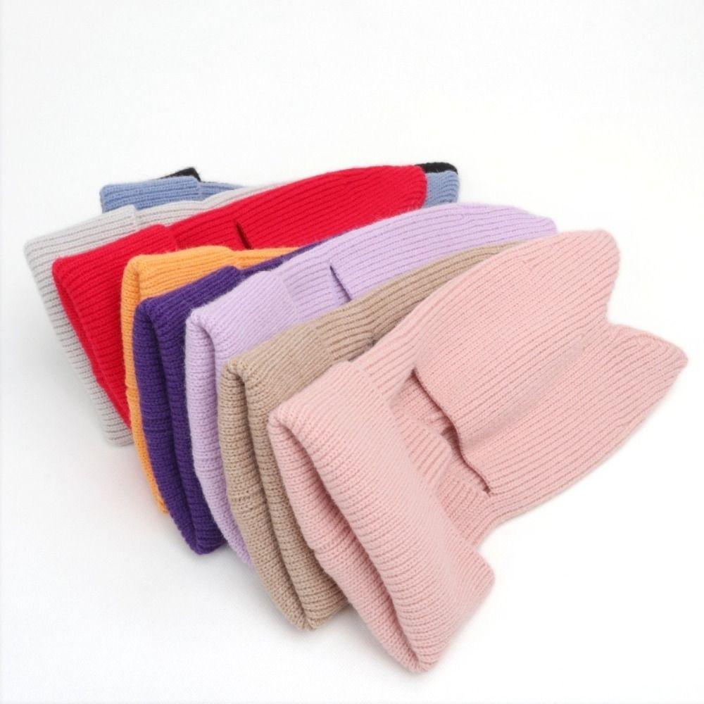 Crochet Knitted Hat Knitted Balaclava Hat Cat Ear Neck Protection Cap  Wind Protection