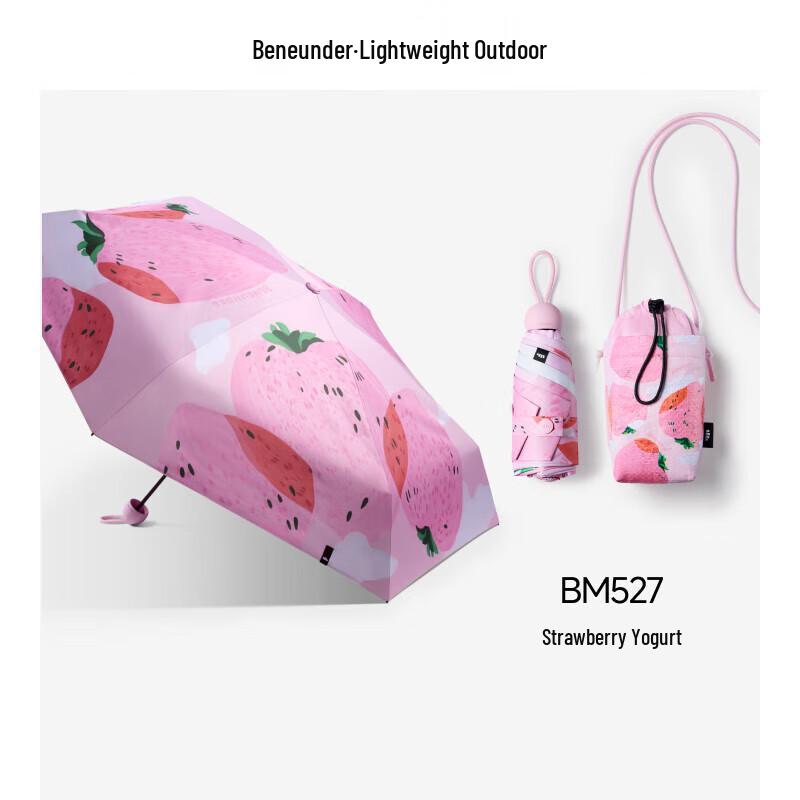 Beneunder 5-Fold UV Capsule Umbrella - Strawberry Yogurt