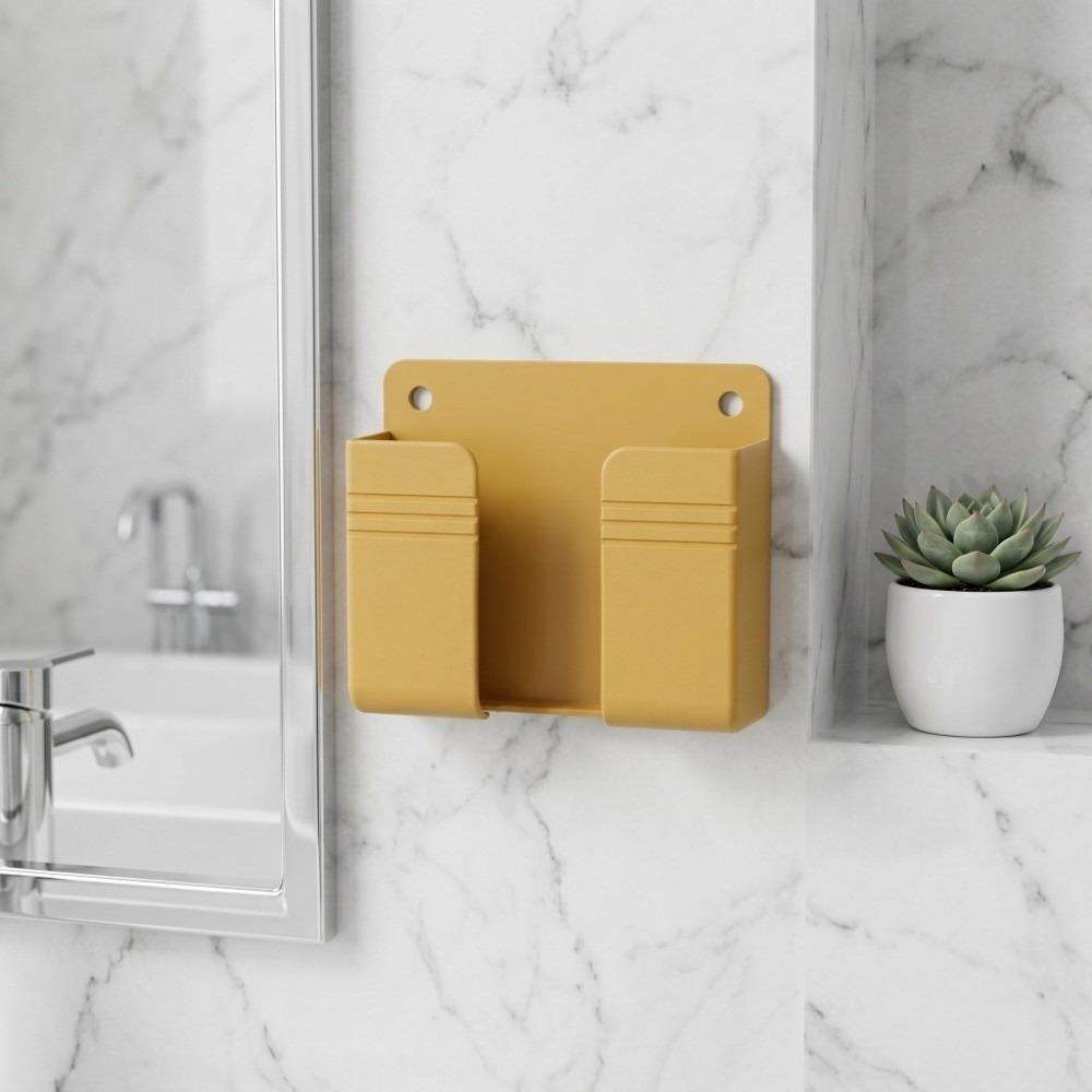 

6pcs White Yellow Wall Mount Phone Holder Wall Hanging Phone Bracket Kitchen Organizing жёлтый