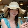 Straw Braid Ruffle Bow Beach Hat - Large Brim, Fairy Style, Dome for Large Head Circumference