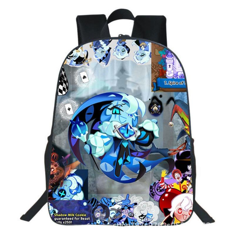 Shadow Milk Cookie Run Kingdom Backpack for Boy Girls Cool Student Business Daypack Cute Cartoon College Canvas Bags with Pocket