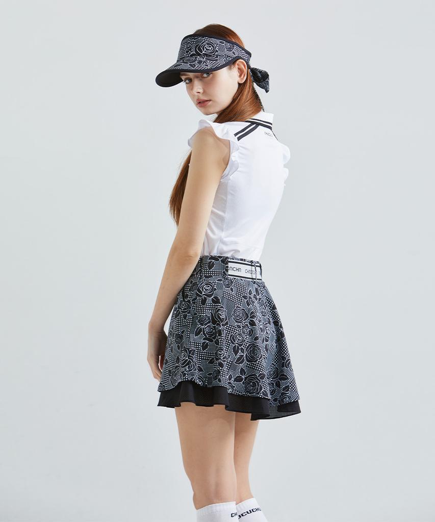 CHUCUCHU Rosé Double Flare Skirt (Black) Cbfss-Sk005W