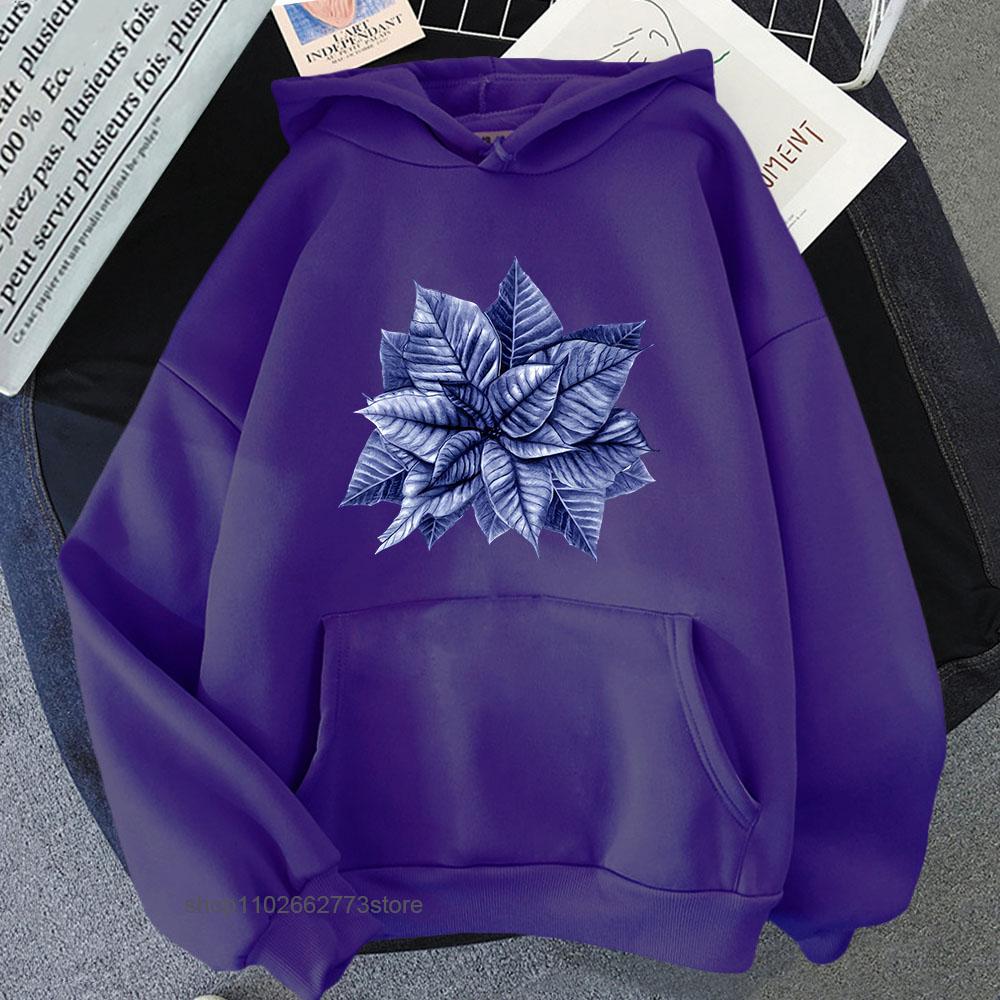 

Blue and White Christmas Hoodie Chinoiserie Leaf Print Sweatshirt Aesthetic Men Clothes Kpop Streetwear Women Clothing 3XL