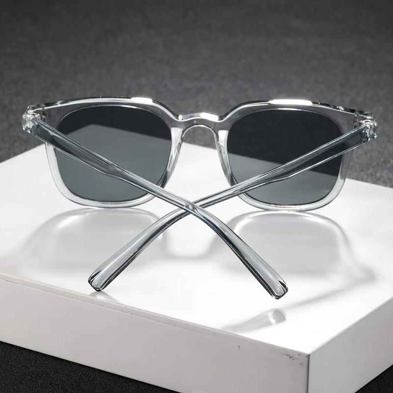Fashion Square Transparent Grey Sunglasses Cool Street Style Shades For Outdoor Daily Life Eyewear Frame