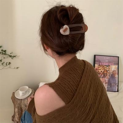Korea Dongdaemun Jelly Large Love Letter Hairpin Versatile Duckbill Clip Lazy Temperament Hair Accessories