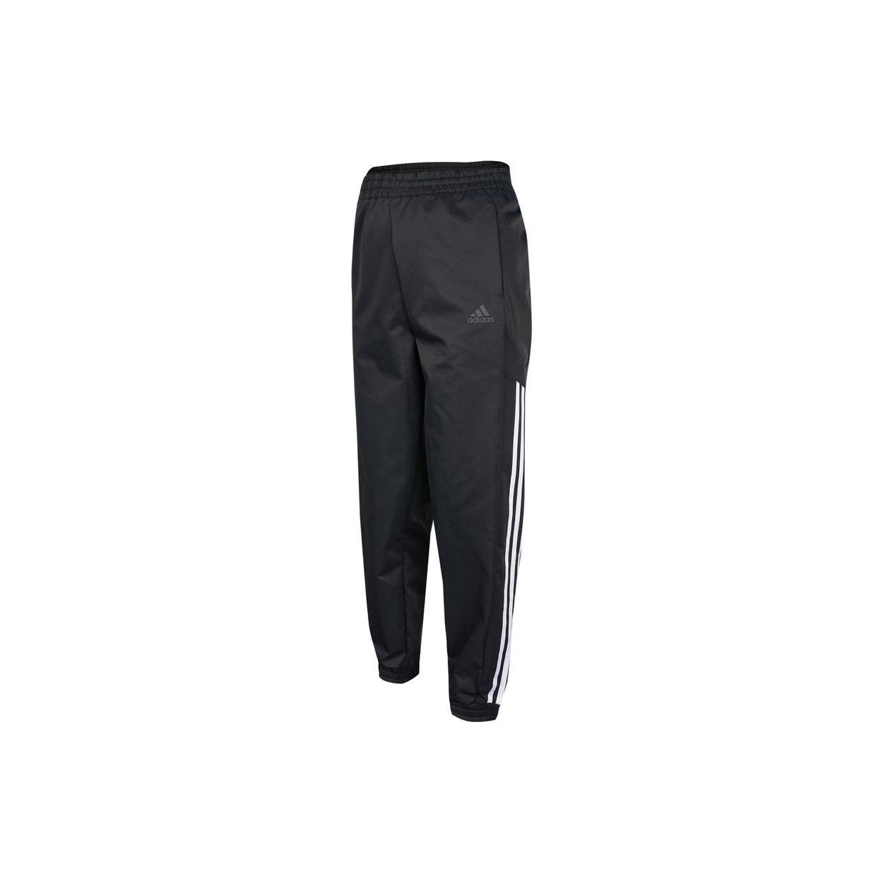 (WMNS) adidas Solid Color Side Stripe Printing Elastic Waistband Sports Pants/Trousers/Joggers Autumn Black Women s HE9993 L