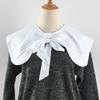 Girls Bowknots Lapel Fake Collar Shawl for Women's Shoulder Wraps White Shawl Sweater Wrap Detachable False Collar