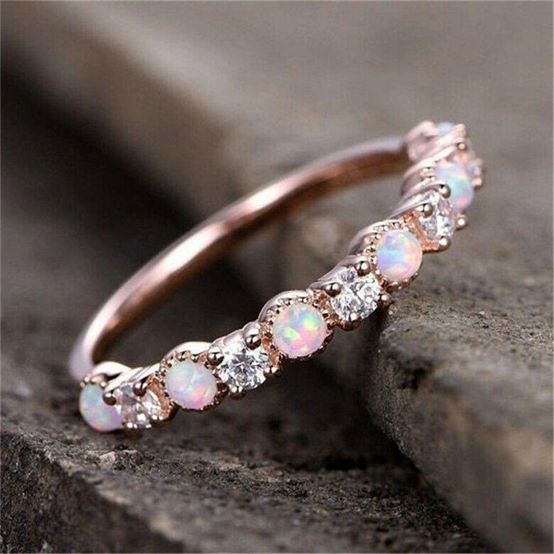 Diamond Rose Gold Ring Womens Versatile Temperament Ring Holiday Gift