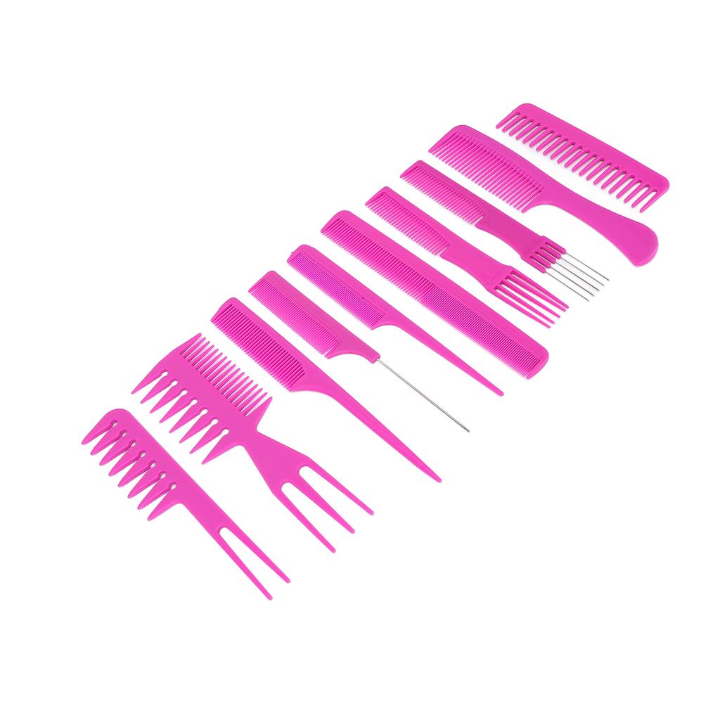 10Pcs Hair Comb Ergonomic Handle Premium ABS Stable Durable Wide Application Styling Comb for Home