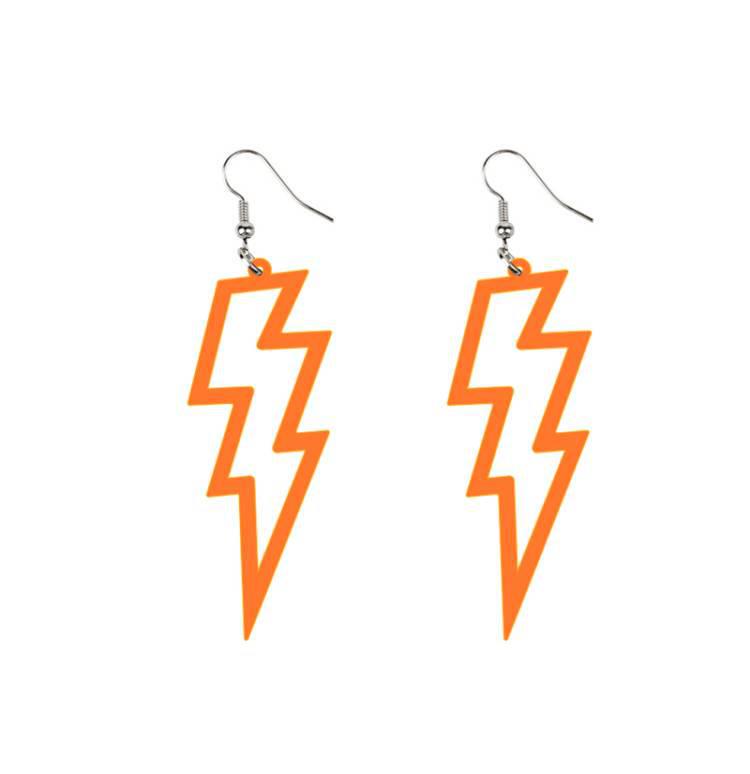 Geometric Acrylic Lightning Bolt Earrings: Bold, Fashionable Statement Jewelry for Women