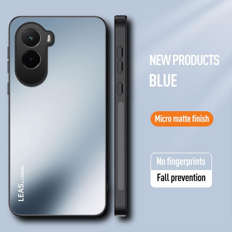 

EUCAGR For Xiaomi Poco M7 Luxury AG Frosted Soft PC+TPU Matte Back Cover For Xiaomi PocoM7 Phone Case Coque Xiaomi Poco M7 синій
