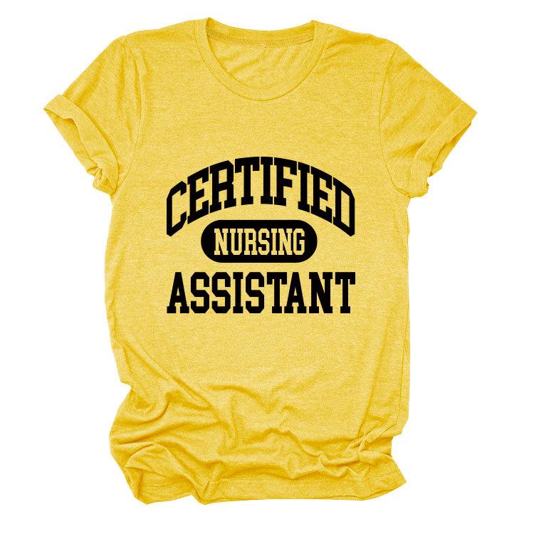 Certified nursing new short-sleeved women's fashion T-shirt large size
