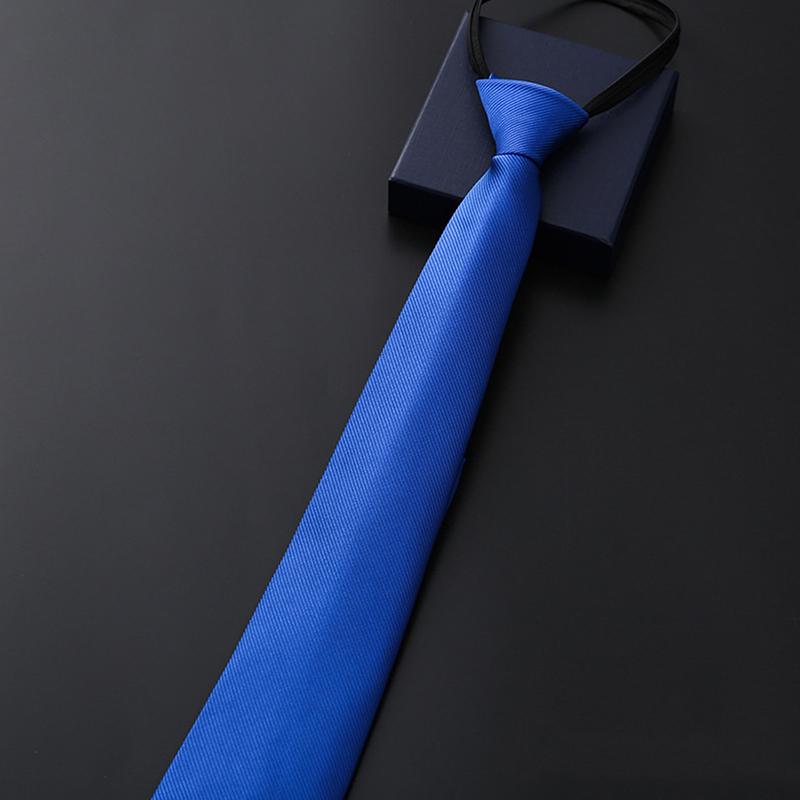 Elegant 8Cm Lazy Ties Blue Black Red Striped Men Shirt Business Dress Zipper Tie Neckties Accessories Wedding Groom