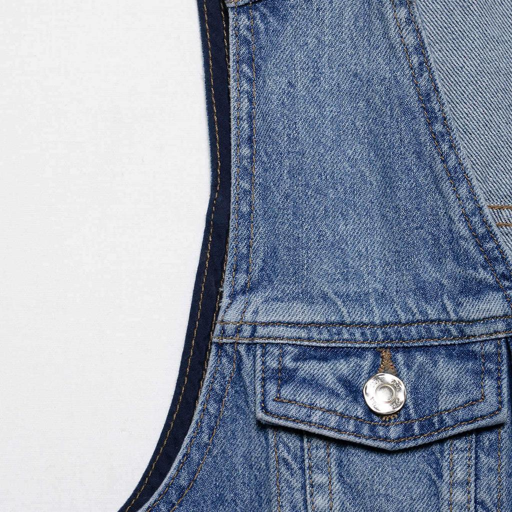 European and American French Women's Clothing Design Short Denim Vest High Waist Jeans