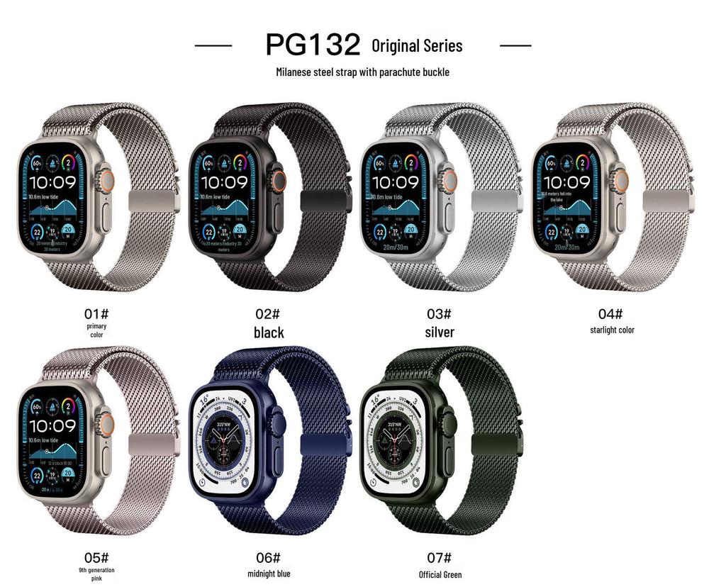 Kompatibel mit Apple Watch 11: Fallschirmschnalle Milanese Edelstahlarmband, Ultra 3 Metallarmband