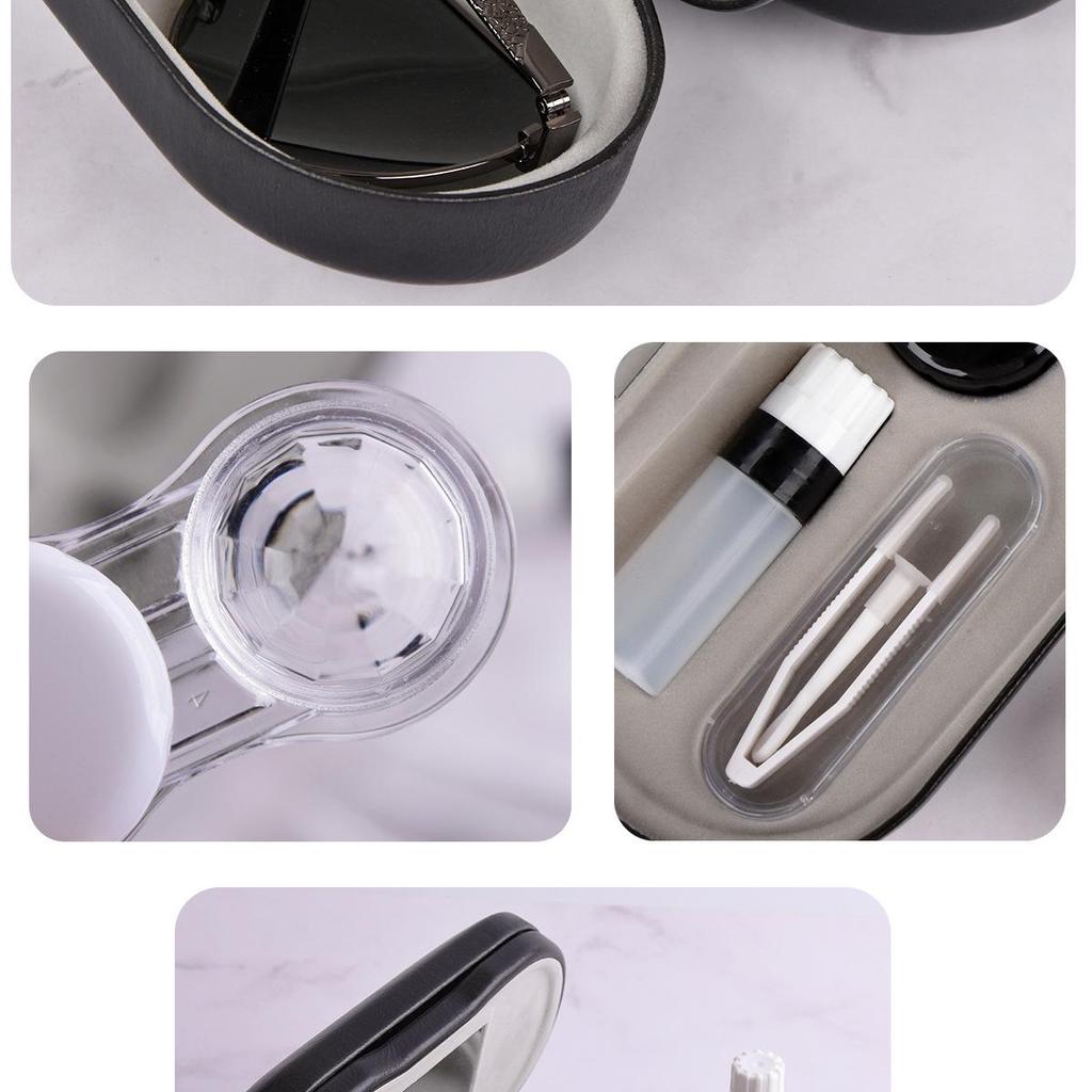 FZ017 Mittelgroßer Doppelschichtiger Kontaktlinsen- & Brillenbehälter