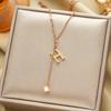 Exquisite 18K Gold-Plated Titanium Steel Necklace - Women's Clavicle Chain Jewelry, Fade-Resistant