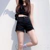2021 Summer High-Waist White Denim A-Line Shorts for Women – Loose, Slimming Fit