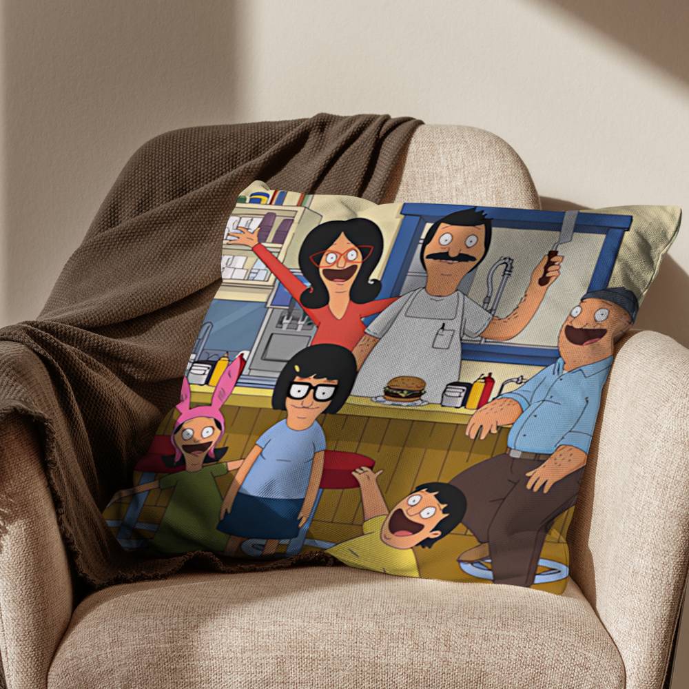 

Insomnibob Bobs Burgers Pillow Case Antidustmite Pillowcase Invisible zipper silky short plush Sofa cushion cover 30x30cm
