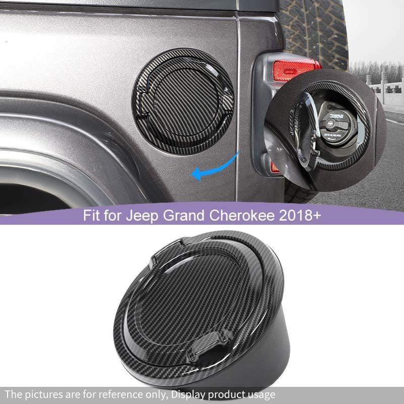  For Jeep Wrangler JL 2018 Up Aluminum Alloy ABS Gas Fuel Oil Tank Cap Cover Car Exterior Accessories, Carbon fiber pritned.