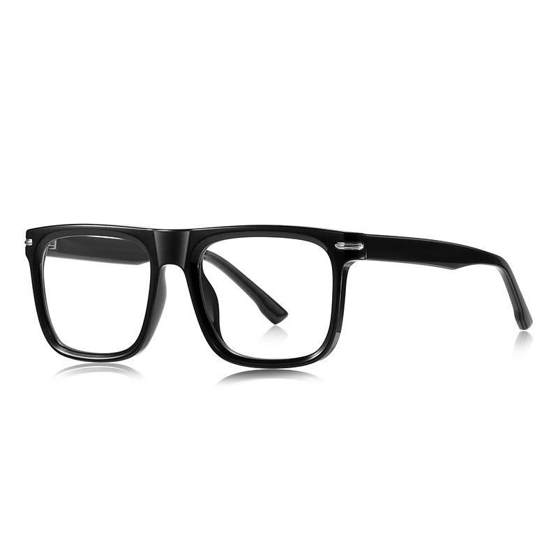 Trendy Blue Light Blocking Reading Glasses For Men TR90 Spring Hinge Fashion Square Frame Presbyopia Glasses