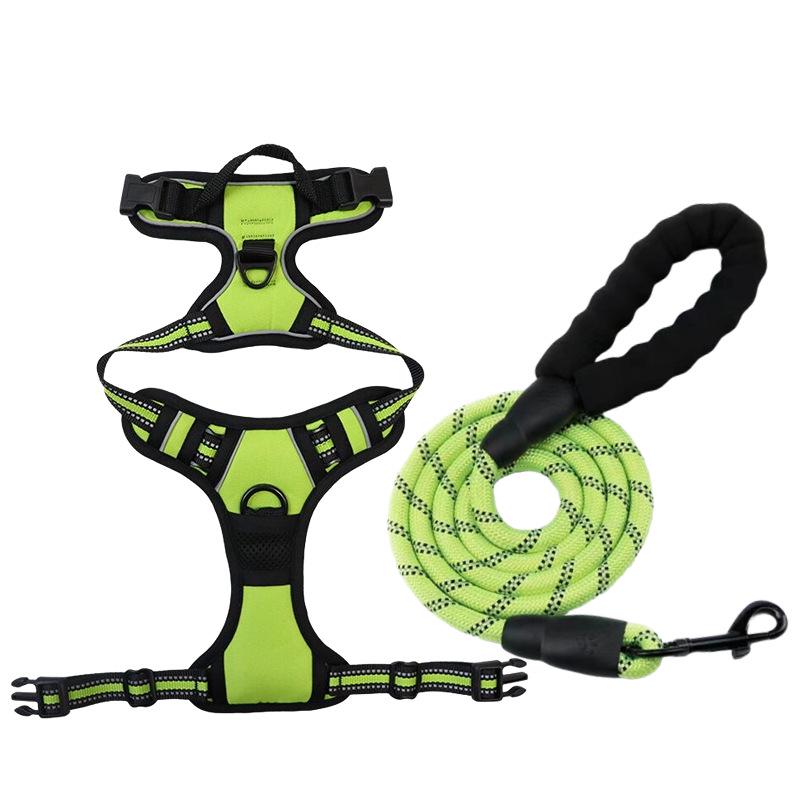 Dog Nylon Chest Harness and Leash for Large Pets